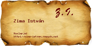 Zima István névjegykártya